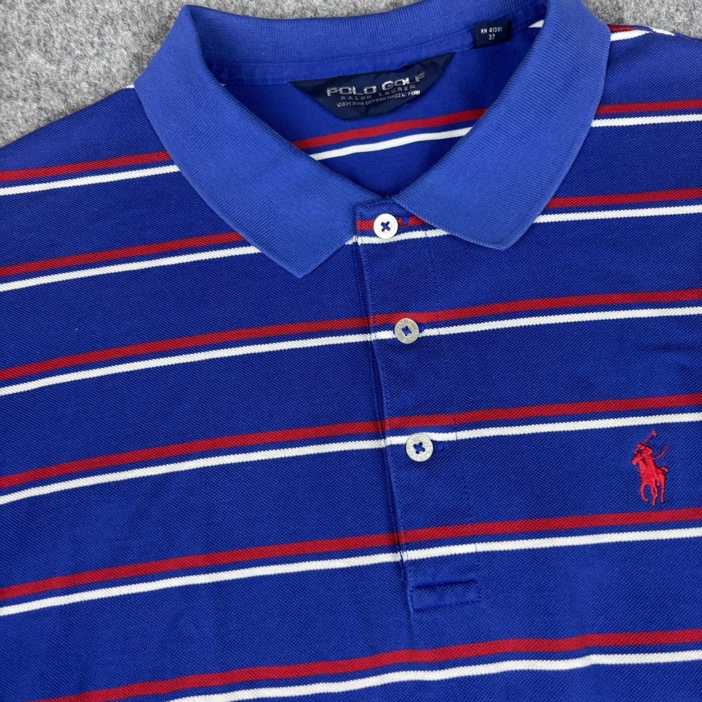 Polo Golf Ralph Lauren Polo Shirt Mens Xl Bow Red Striped Short Sleeve Preppy
